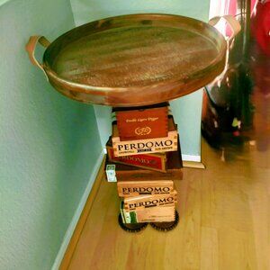 Suenos de Saundra Upcycled Cigar Box Table with Hidden Compartment, LOCAL PICKUP